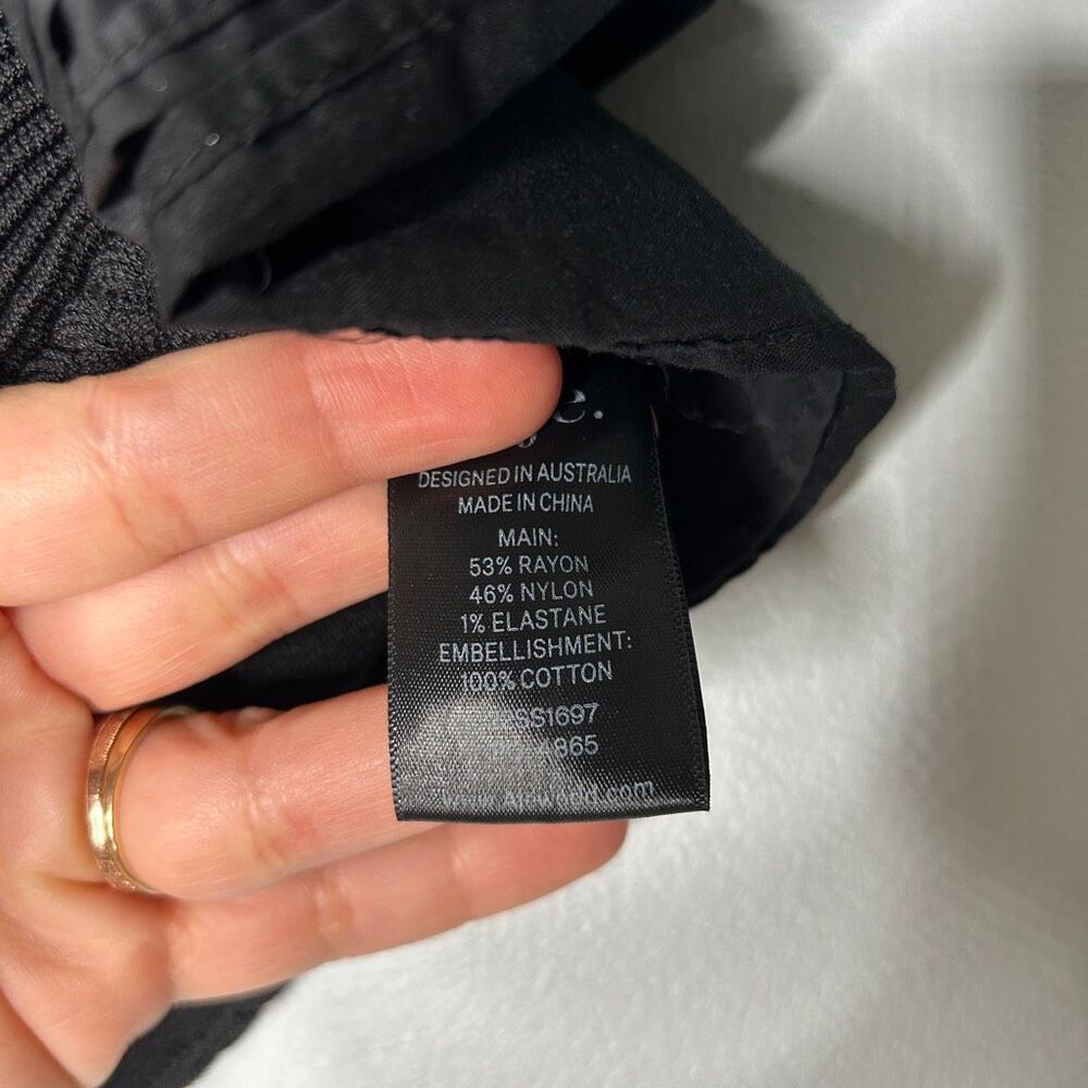 Aje. Corinne Ruffled Ribbed Crop Top - Black - Picture 11 of 11